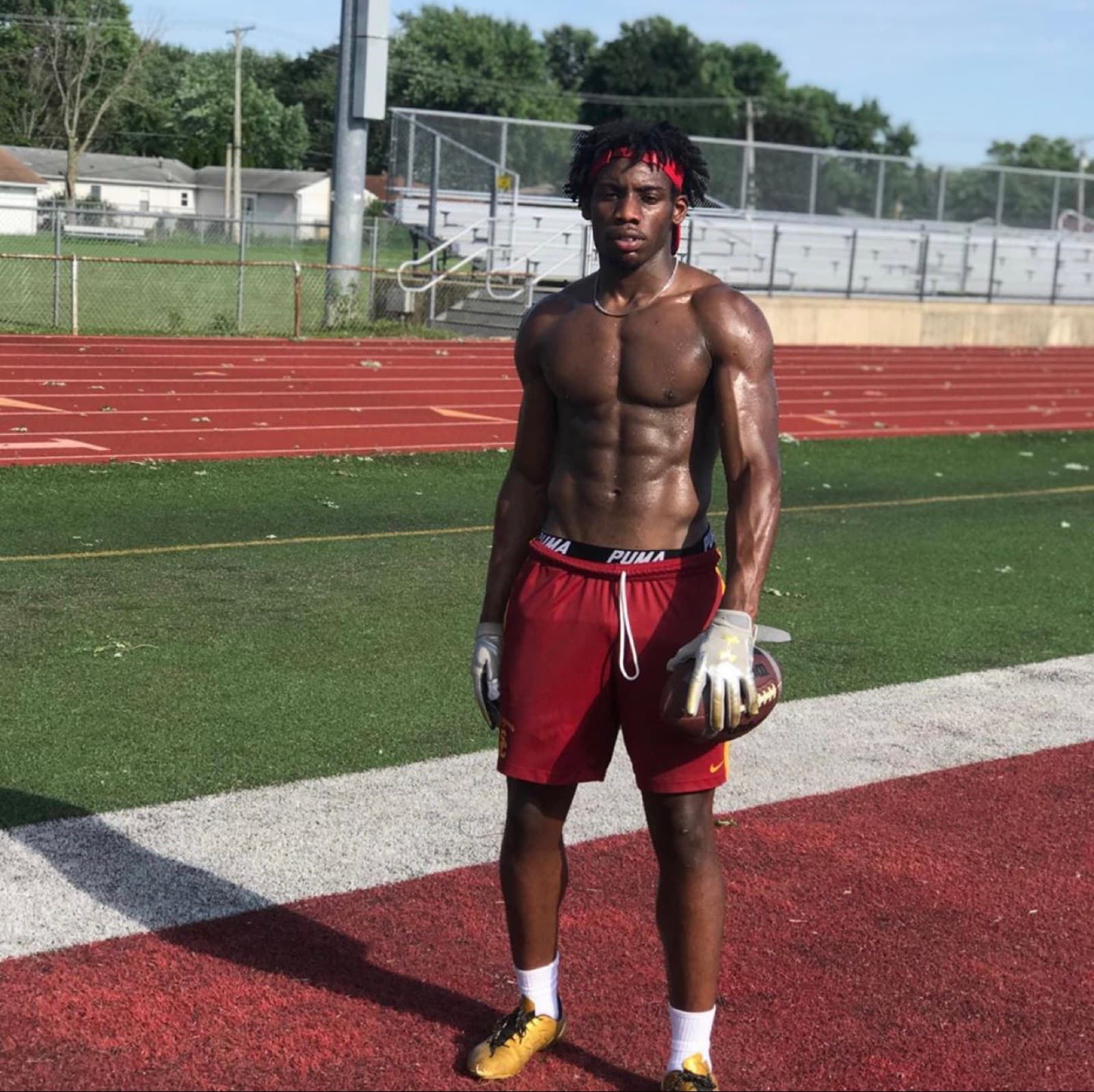 HTK Training athlete on a football field